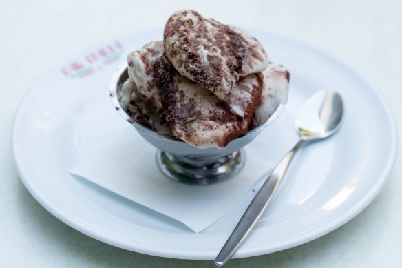 Bar Italia's famous tiramisu gelato.