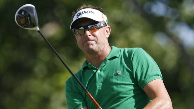 In better days: Robert Allenby playing golf in 2013.