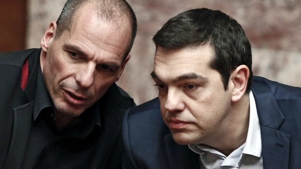 Former friends: Alexis Tsipras (right) says he realised "Varoufakis was talking but nobody paid any attention to him".
