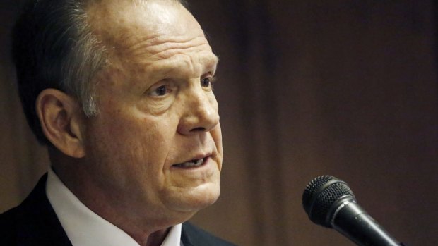 Going his own way on gay marriage: Chief Justice Roy Moore, of the Alabama Supreme Court.