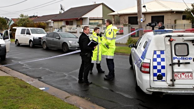 Police outside the Broadmeadows house where the three children were allegedly assaulted.