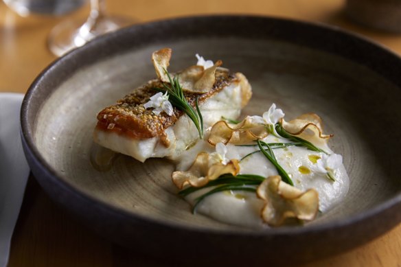 Go-to dish: Murray cod with Jerusalem artichoke and samphire.