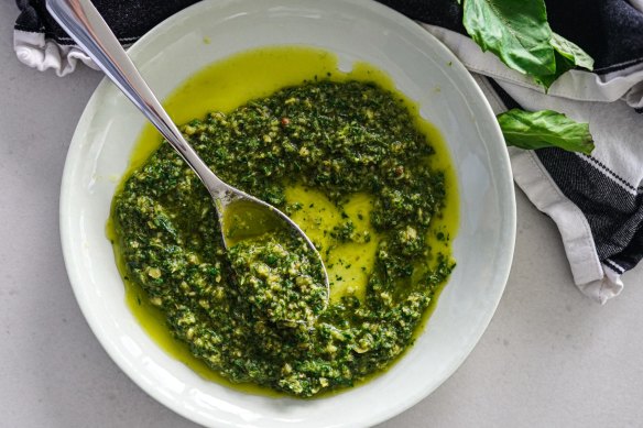 Chimichurri meets tapenade meets salsa verde.