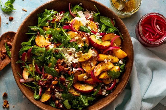 Summer in a bowl: Peach salad.