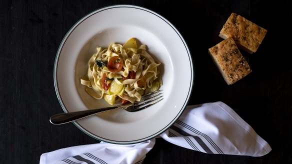 Pasta courses are made fresh daily, featuring Hafner's own produce. 
