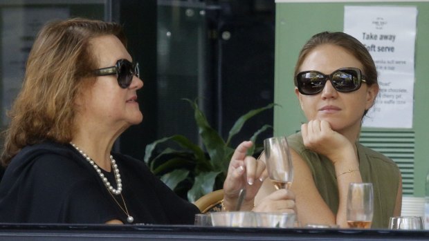Gina Rinehart and her youngest daughter Ginia.