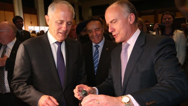 Eric Abetz (right) has offered some advice on savings to Malcolm Turnbull (left).