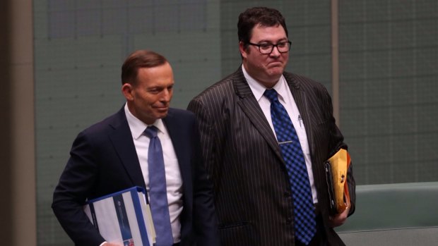 PM Tony Abbott with Coalition federal MP George Christensen.