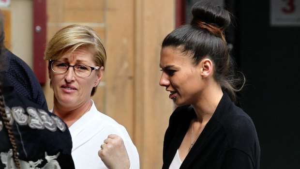 Dane McNeill's girlfriend Jade Patterson (right) with his mother Rebecca McNeill. There had been a falling out over a second debt involving Ms Patterson. 