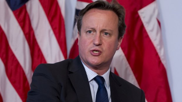British Prime Minister David Cameron at the G7 summit in Germany on Sunday.