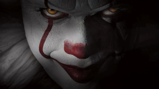 Bill Skarsgard stars as Pennywise in the 2017 film of Stephen King's It. Jaeden Lieberher plays Bill, Jeremy Ray Taylor is Ben, Sophia Lillis is Beverly, Finn Wolfhard plays Richie, Chosen Jacobs is Mike, Jack Dylan Grazer is Eddie and Wyatt Olef plays Stanley. The Warner Bros movie is directed by Andy Muschietti.