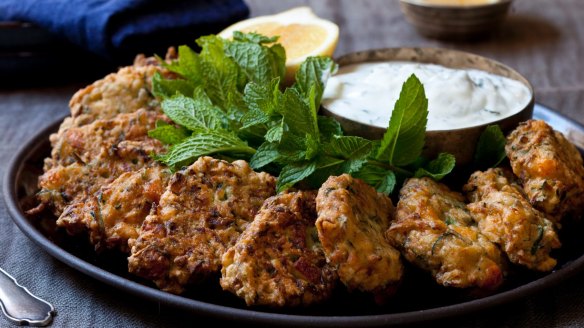 These haloumi and zucchini fritters are freezer-friendly. Just add a side salad and that's dinner sorted. 