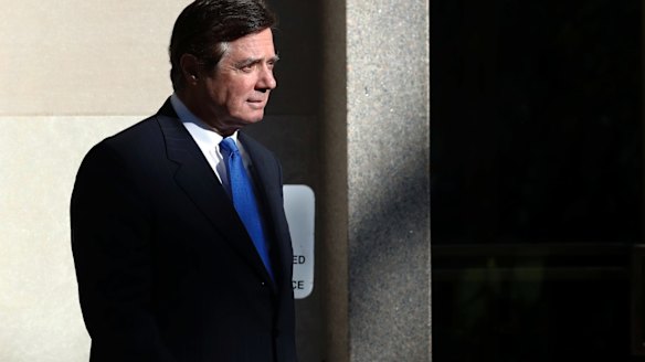 Paul Manafort leaves court on Monday.