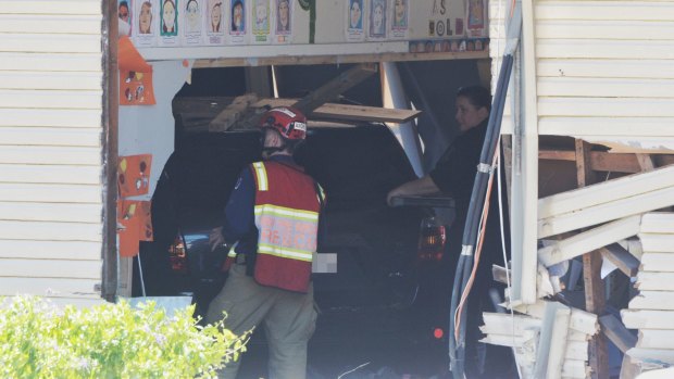 Emergency services at Banksia Road Public School on Tuesday.