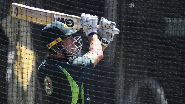 Tough times ahead: Shane Watson in the SCG nets on Saturday.