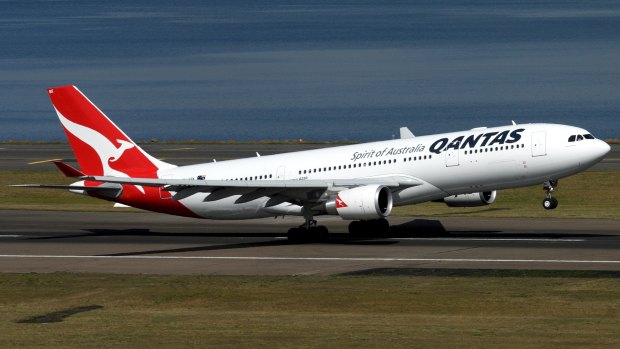 Qantas A330-200 Airbus in Sydney.
