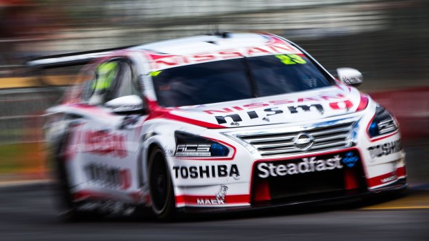 Nissan's Altima V8 Supercar in action at the Clipsal 500.