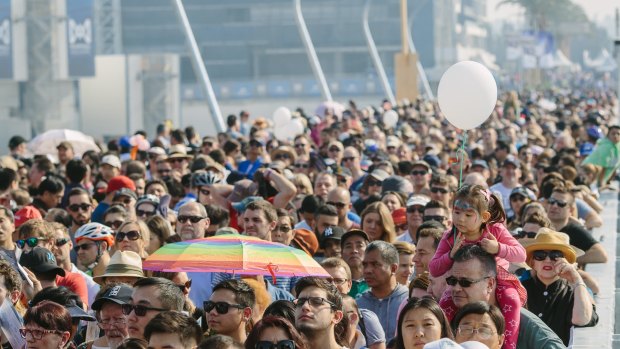 Hundreds of residents celebrated the opening of Bennelong Bridge  last month.