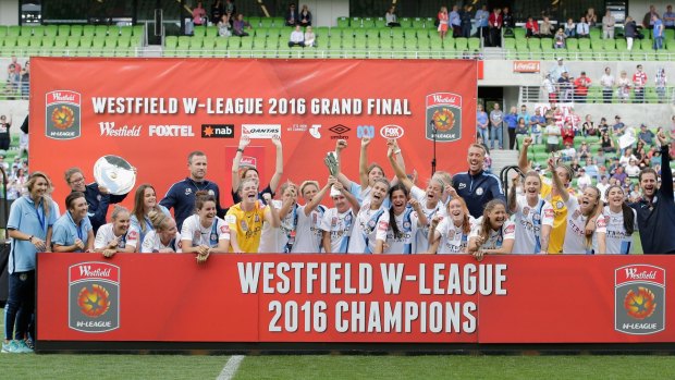 Crowning glory:  Melbourne City celebrate winning the 2016 W-League Grand Final.
