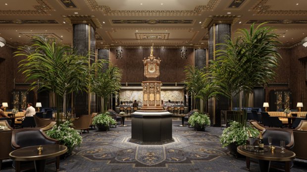 The famous clock in the lobby of the Waldorf Astoria New York. 
