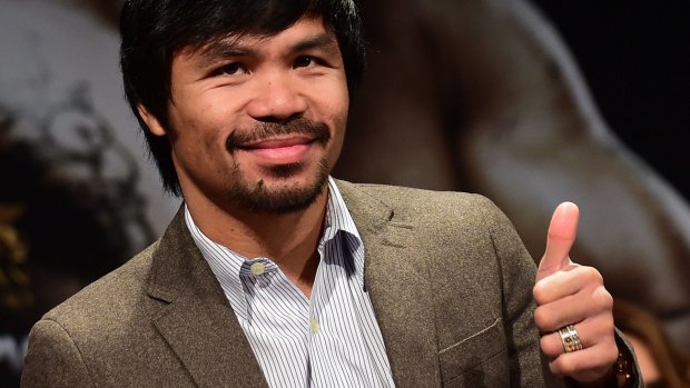 Thumbs up: Manny Pacquiao hopes to fight Floyd Mayweather Jr.