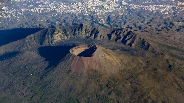 Vesuvius's crater is nearly 300 metres deep, with a diameter of about 460 metres.