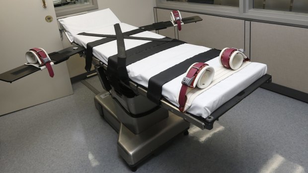 An execution chamber at the Oklahoma State Penitentiary in Oklahoma.