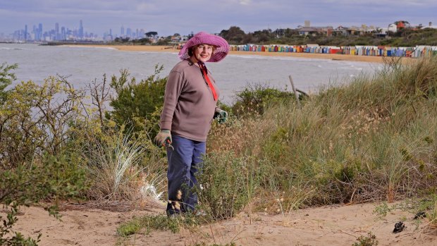 Jenny Talbot at the Brighton sand dunes.