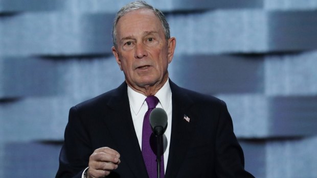 Former New York City Mayor Michael Bloomberg speaks during the third day of the Democratic National Convention in Philadelphia.