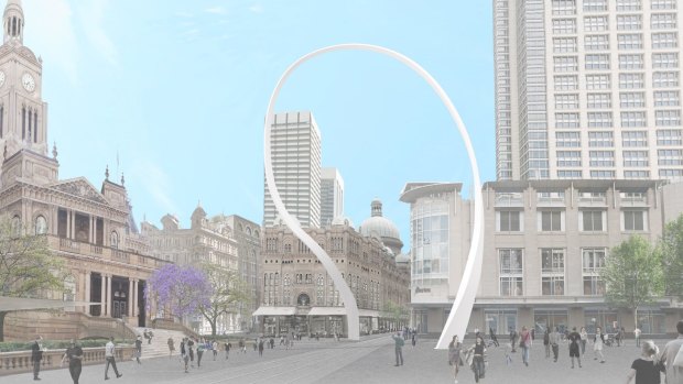 An artist's impression of the Cloud Arch art sculpture, which will be built by March 2019.