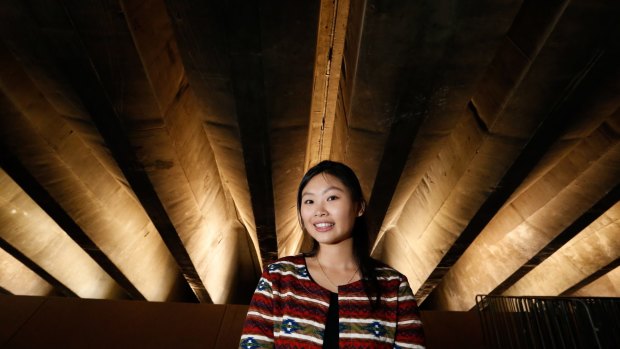 Sydney University student, Amara Kruaval, 23, has researched the use of ultrasonic pulse velocity as a non invasive way to test the health of the Opera House's concrete structure.