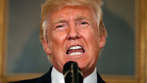 Defiant: US President Donald Trump