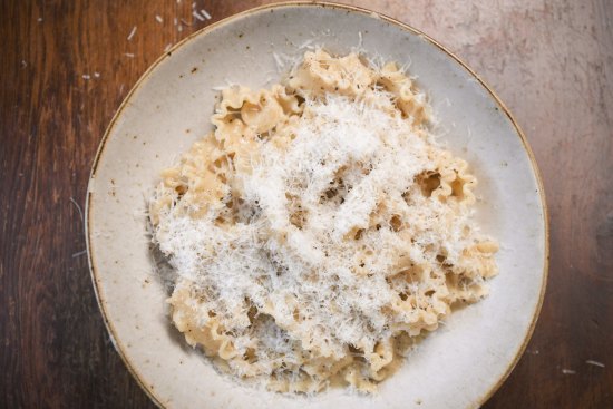 Go-to dish: Mafaldine cacio e pepe.