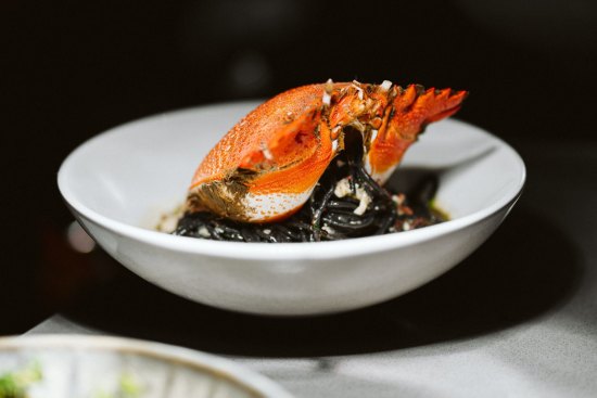 Spanner crab and bisque with squid ink fettuccine at Alt.