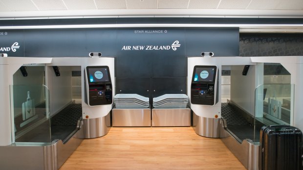 The biometric bag drops at Auckland International Airport.
