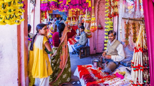 Flower seller near Badi Chaupar.