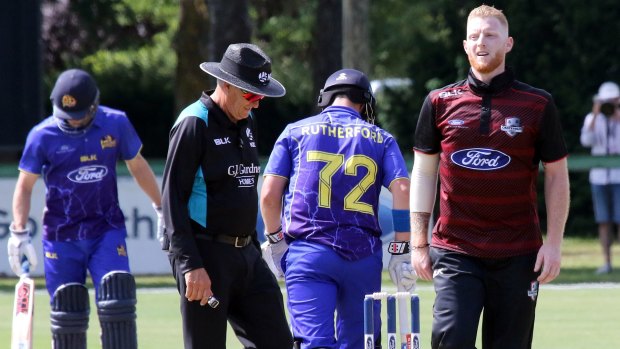 Main attraction: Ben Stokes turns towards his mark for Canterbury against Otago in Rangiora