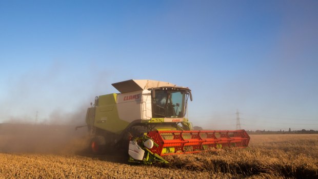 After the dairy farmers media opportunity, the background for the next rural double header by the Prime Minister and his deputy could be a combine harvester.