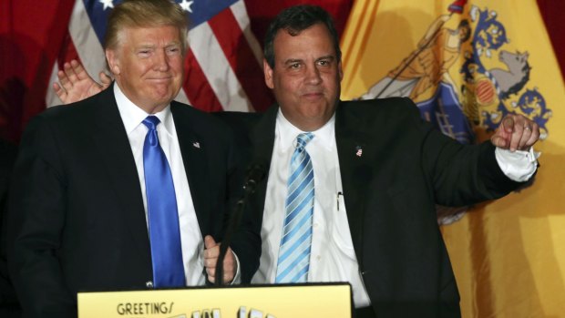 US President Donald Trump with Chris Christie whose controversial term as New Jersey governor has ended at the hands of a Democrat.
