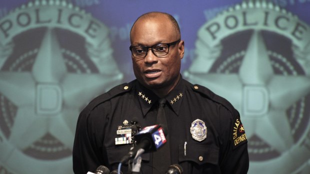 Dallas Police Chief David Brown said a bomb threat had been made against police.