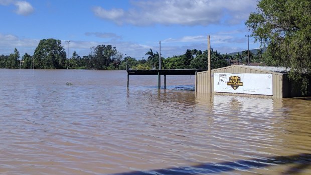 The field for the Beenleigh and District Bears and Junior club Yatala Rams was underwater.