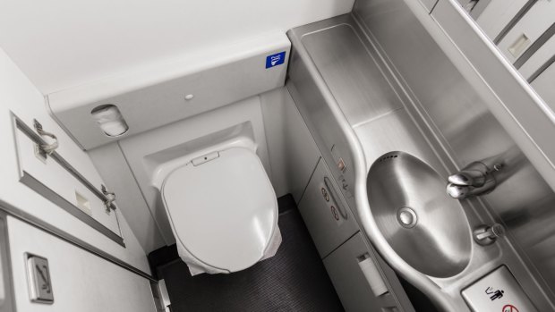 Plane toilet's are no longer this spacious.