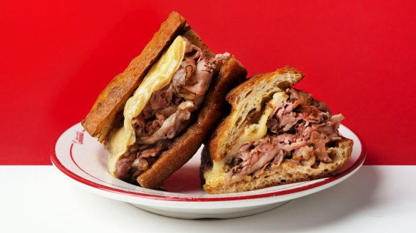 Perfect with a martini: the French dip beef sandwich at Continental Deli, Sydney CBD.