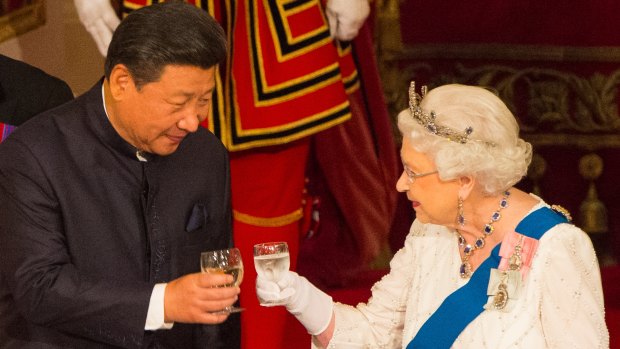 Chinese President Xi Jinping and Britain's Queen Elizabeth II. China is also well-placed to weather any post-Brexit sell-off in financial markets, Capital Economics says.