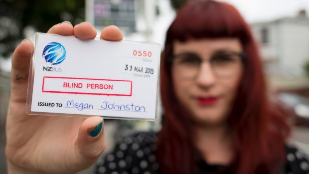 Read this: Megan Johnston showed her blind bus pass.
