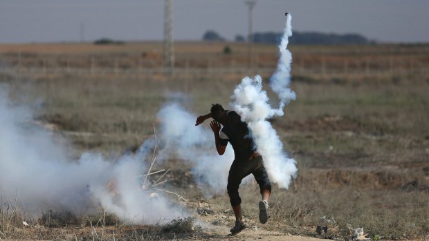 Violence has erupted in the Gaza Strip over the security measures in Jerusalem.