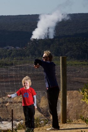 Nick Day won't send his five-year-old son Finn to Anglesea Primary School because of the proximity to the coal mine/power station.
