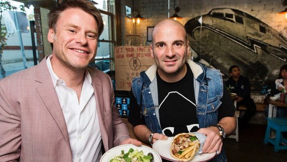 George Calombaris (right) and business partner Radek Sali.