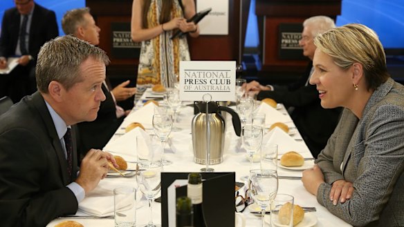 Opposition Leader Bill Shorten and Deputy Opposition Leader Tanya Plibersek on Wednesday.