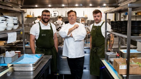 Peter Gilmore from Quay with co-head chefs Troy Crisante and Tim Mifsud. 